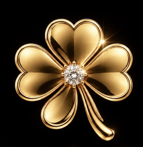 GET LUXEY four-leaf gold clover