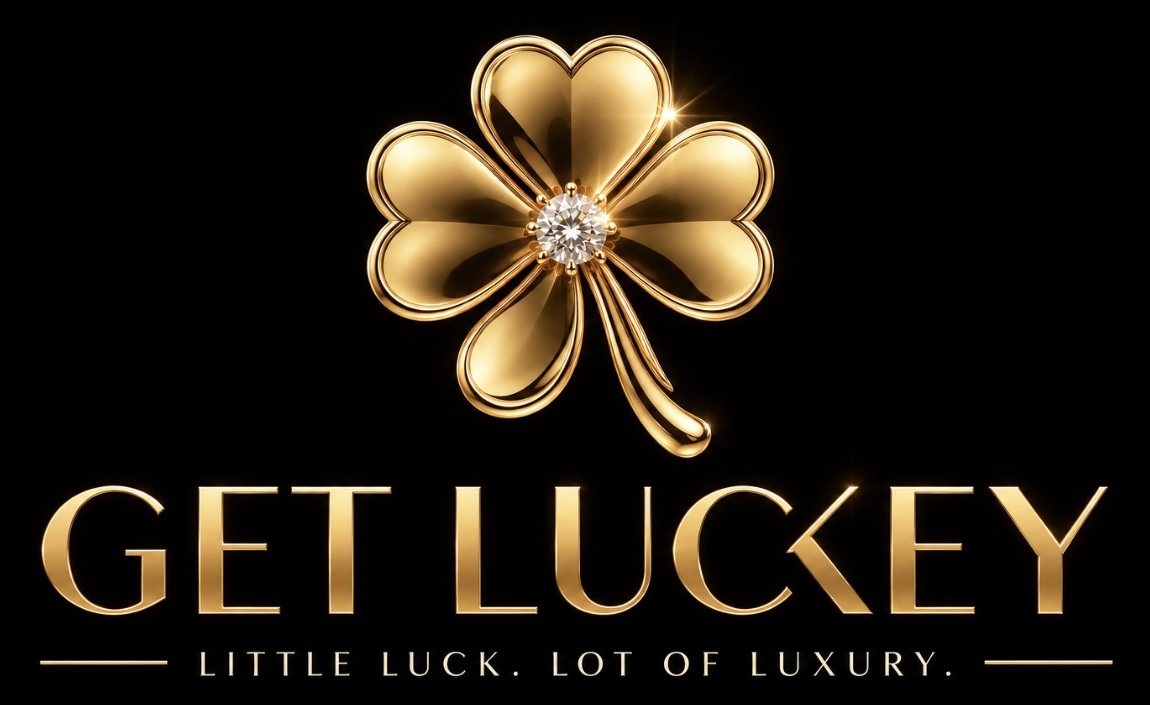 GET LUXEY — Little Luck. Lot of Luxury. Gold four-leaf clover logo